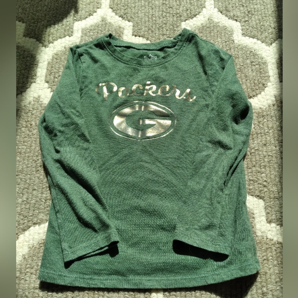 Toddler Girls 4T Green Bay Packers Long Sleeve Shirt.
